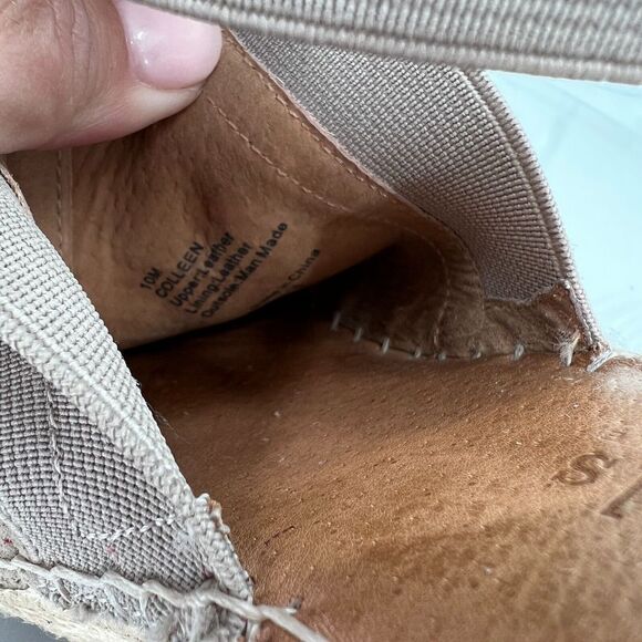 Gentle Souls Women's Colleen Sandal 10 Espadrille Wedge Cross Strap Tan Suede - Picture 14 of 15